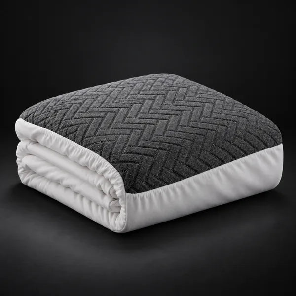 A folded mattress protector