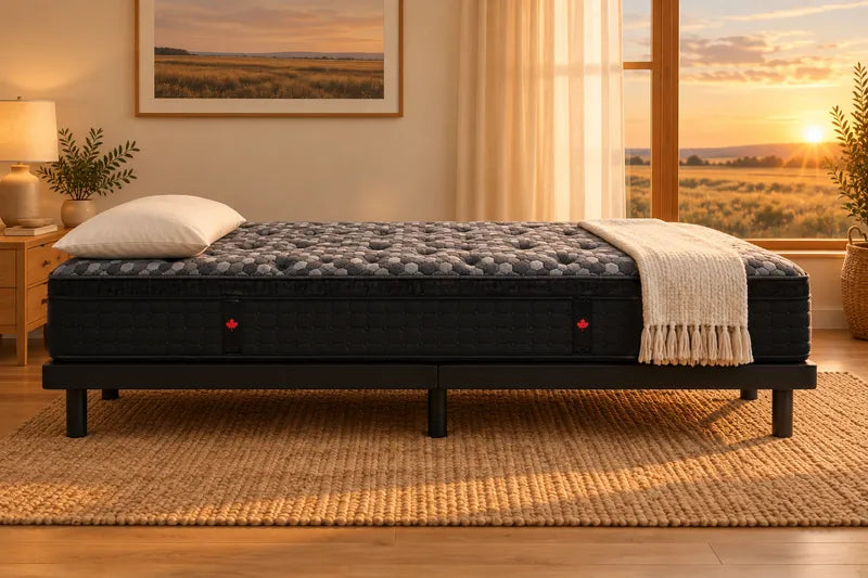 A mattress on an adjustable base flat