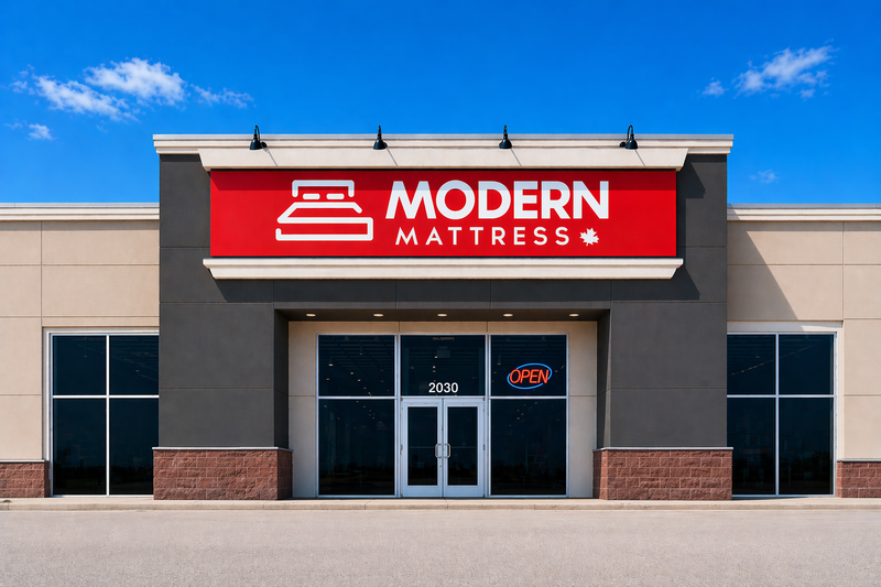 Modern Mattress Regina showroom on Prince of Wales Drive — Saskatchewan-owned mattress store