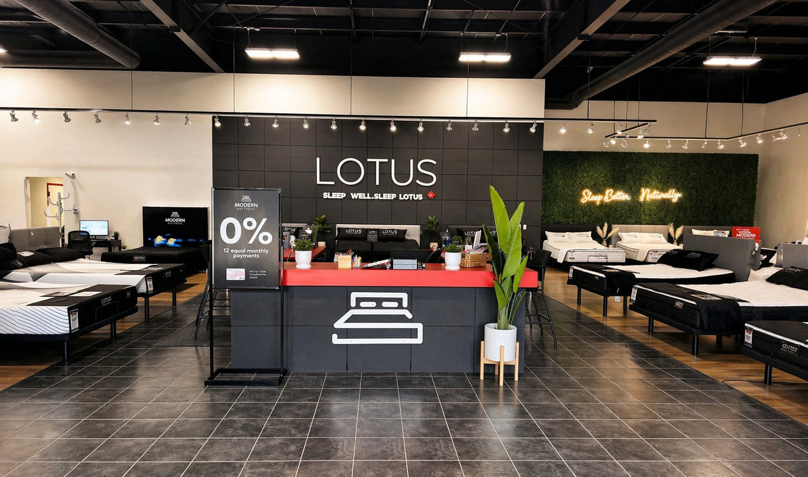 Modern Mattress Saskatoon showroom interior