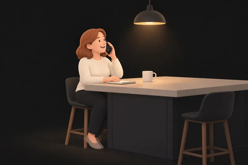Susan on the phone with a Modern Mattress sleep consultant