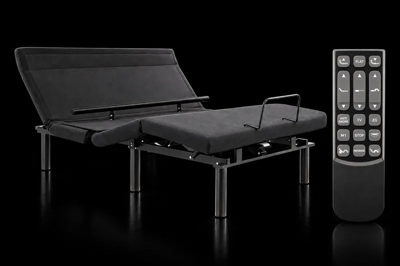 The Pro adjustable base with its wireless remote