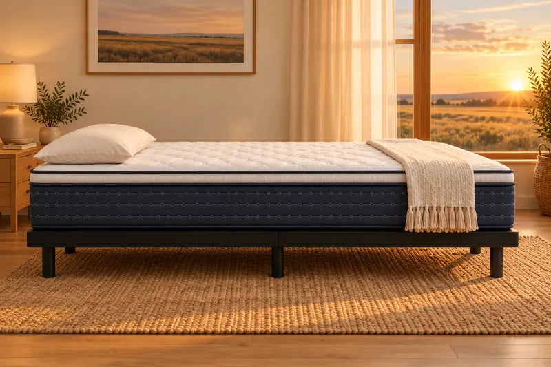 A mattress on an adjustable base flat
