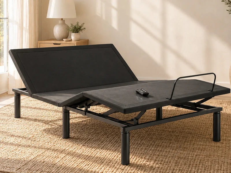 The Essential adjustable base with the head raised