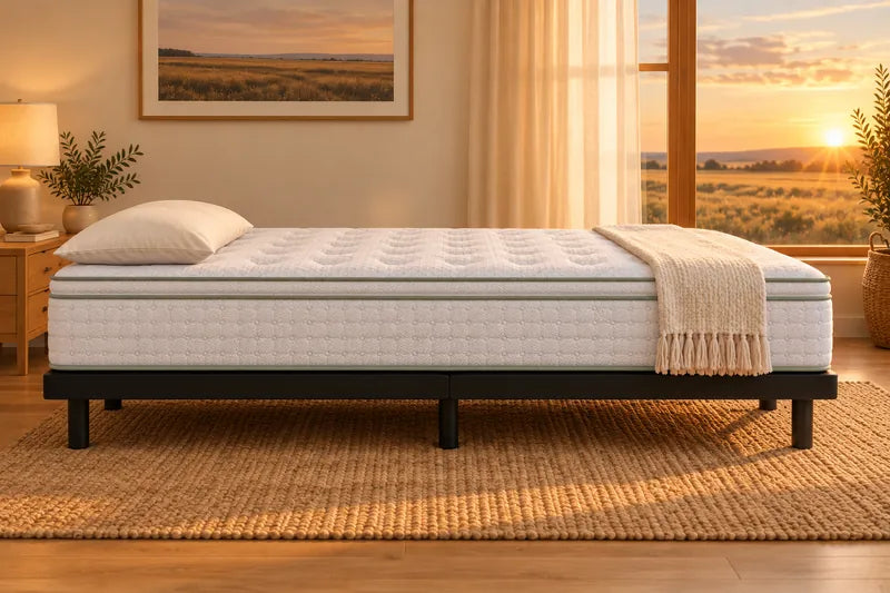 A mattress on an adjustable base flat