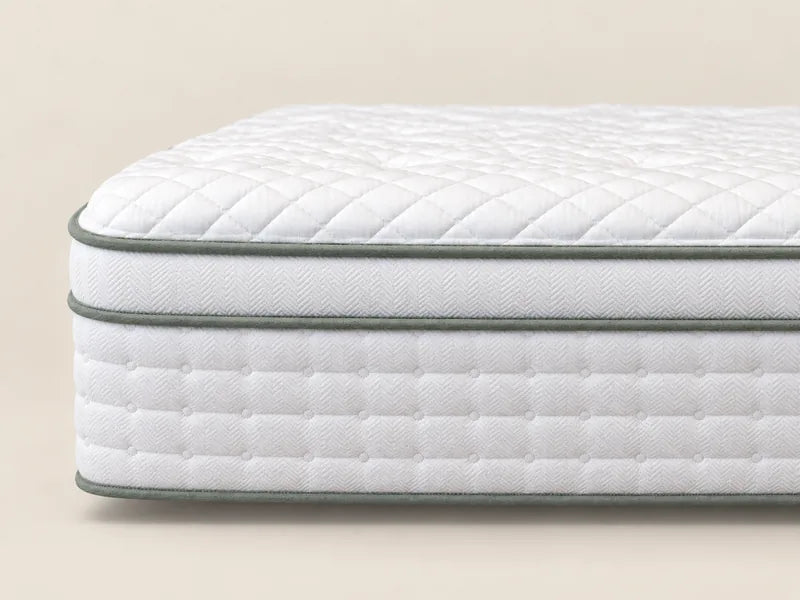 Lotus Natural Plush: taller Euro top, side profile