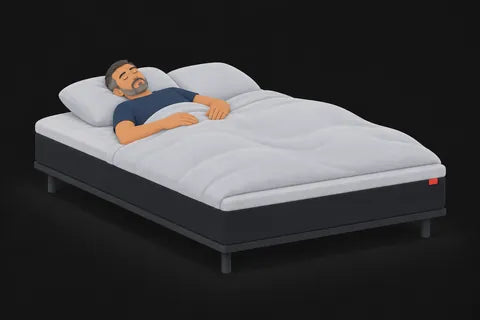 A man asleep on his back