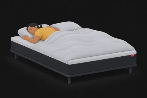 A man asleep on his stomach