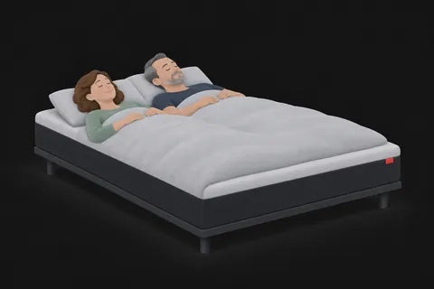 A couple asleep side by side