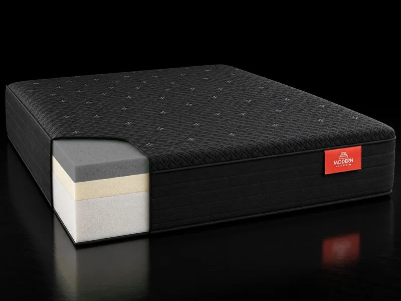 Luna Firm cutaway: firm memory foam over the high-density support core